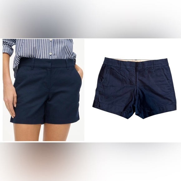 J. Crew Classic Women's Chino Navy Shorts - EUC - Picture 1 of 6